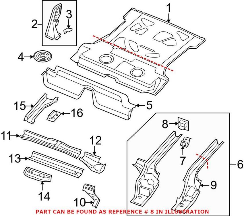 VW Bumper Impact Bar Bracket - Rear Passenger Side 5N0804474